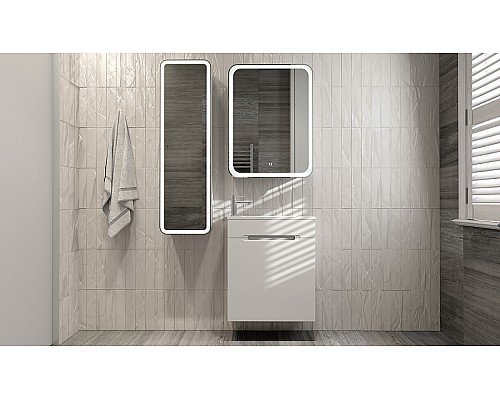 Зеркальный шкаф Jorno Modul 60 Mol.03.60/P/W/JR с подсветкой Белый Зеркальный шкаф Jorno Modul 60 Mol.03.60/P/W/JR с подсветкой Белый