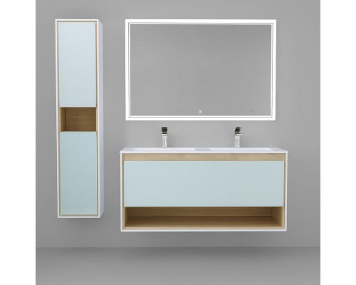 Зеркало Jorno Glass 120 с подсветкой с часами