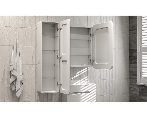 Зеркальный шкаф Jorno Modul 60 Mol.03.60/P/W/JR с подсветкой Белый Зеркальный шкаф Jorno Modul 60 Mol.03.60/P/W/JR с подсветкой Белый