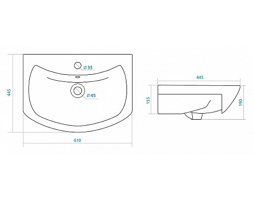 Полукруглая раковина Santek Балтика 60 1WH110246