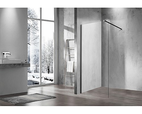 Душевая перегородка Vincea Walk-In 110 VSW-1H110CLB Черный матовый