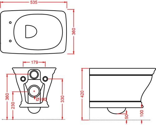 Унитаз Artceram Civitas CIV001 02 00 подвесной Шампань
