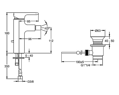 Смеситель для биде Jacob Delafon E10865-CP