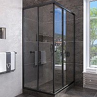 Душевой уголок Veconi Rovigo RV-113B 90x90 RV113B-90-01-C4 Черный матовый