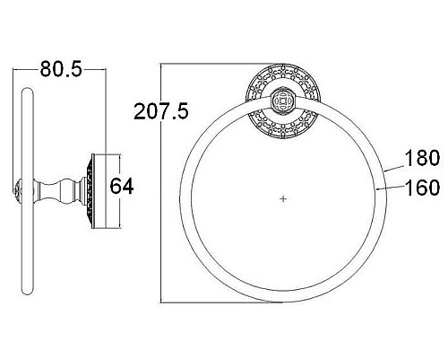 Кольцо для полотенца ZORG AZR 11 SL