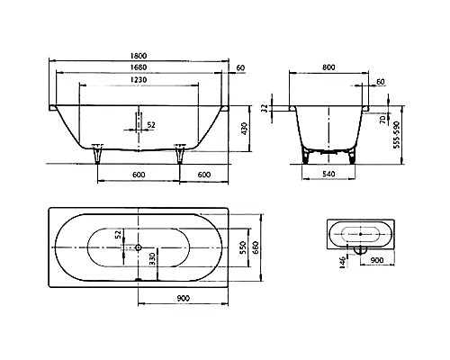 Стальная ванна Kaldewei Classic Duo 110 180х80 291000013001 с покрытием Easy-clean Стальная ванна Kaldewei Classic Duo 110 180х80 291000013001 с покрытием Easy-clean