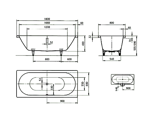 Стальная ванна Kaldewei Classic Duo 110 180х80 291000013001 с покрытием Easy-clean Стальная ванна Kaldewei Classic Duo 110 180х80 291000013001 с покрытием Easy-clean