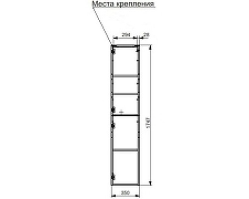 Шкаф пенал Эстет Kare Luxe 35 R ФР-00006002 подвесной Белый