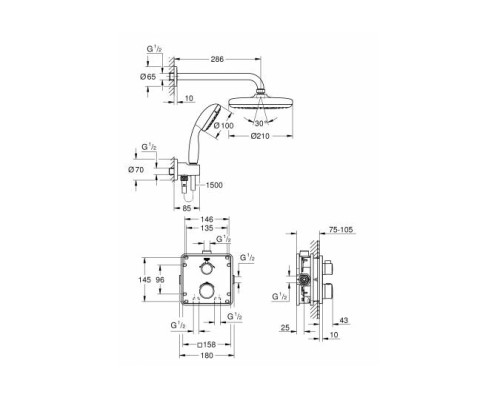 Душевая система Grohe Grohtherm 34729000 с термостатом Хром