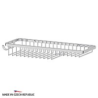 Полочка-решетка с крючками и мыльницей (хром) FBS RYN 024 28 см