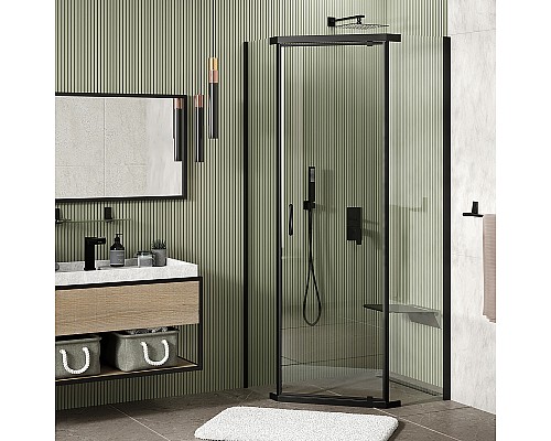 Душевой уголок WasserKRAFT Wiese 90x90 84P11 профиль Черный матовый стекло прозрачное Душевой уголок WasserKRAFT Wiese 90x90 84P11 профиль Черный матовый стекло прозрачное