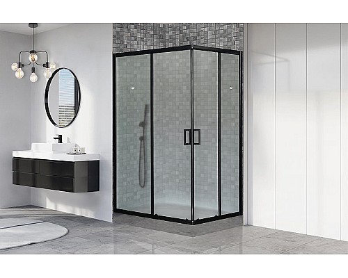 Душевой уголок Royal Bath HPD 110х80 RB8110HPD-C-BL профиль Черный стекло матовое