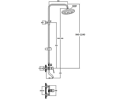 Душевая система Agger Merry A1393300 Хром