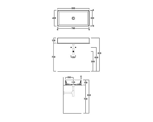 Раковина-чаша Simas Agile 80 AG80 Nero Matt Черная матовая