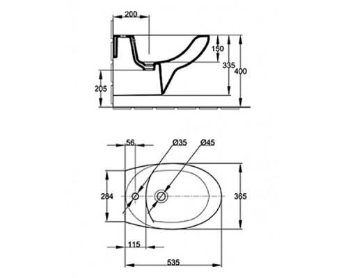 Подвесное биде Jacob Delafon 53,5 х 36,5 см E4189-00