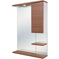 Зеркало со шкафом Onika Элита 60.01 R 206024 с подсветкой Штрокс коричневый Белый