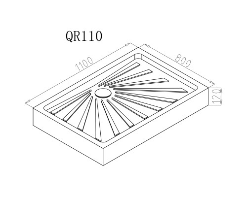 Душевой поддон из АБС-пластика Cerutti SPA QR110 110х80 7749 Белый