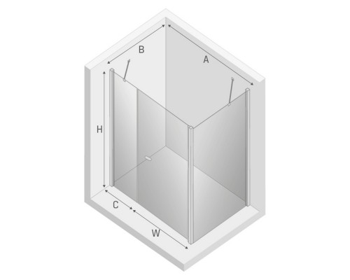 Душевое ограждение NEW TRENDY NEW SOLEO 110x70x195 (хром)