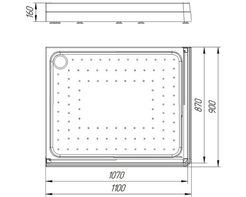 Акриловый поддон для душа Radomir 110x90x16 L 1-11-0-1-0-122 Белый