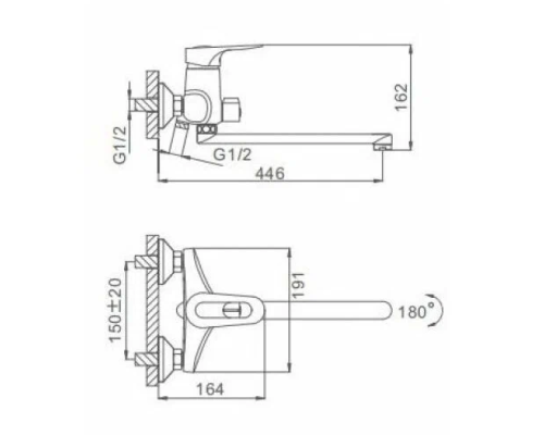 Смеситель для ванны Frap H04 F2204 универсальный Хром