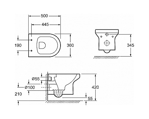 Унитаз Jacob Delafon Elite EDX114RU-00 подвесной с сиденьем Микролифт