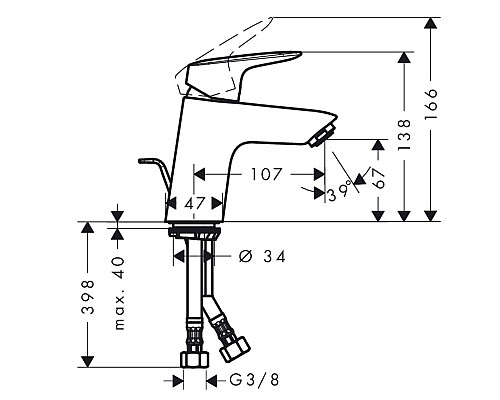 Смеситель для раковины Hansgrohe Logis 71070000