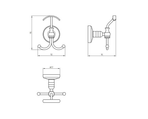 Тройной крючок Migliore Mirella 17323 Золото