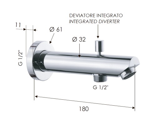 Излив для смесителя Remer 91MD Хром