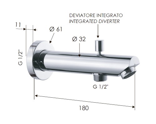 Излив для смесителя Remer 91MD Хром