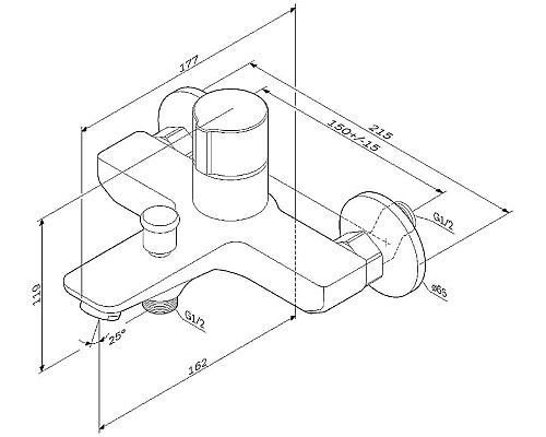 Смеситель для ванны AM.PM X-Joy F85A10500 Хром