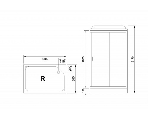 Душевая кабина Royal Bath HP 120х80 RB8120HP2-T-R с гидромассажем