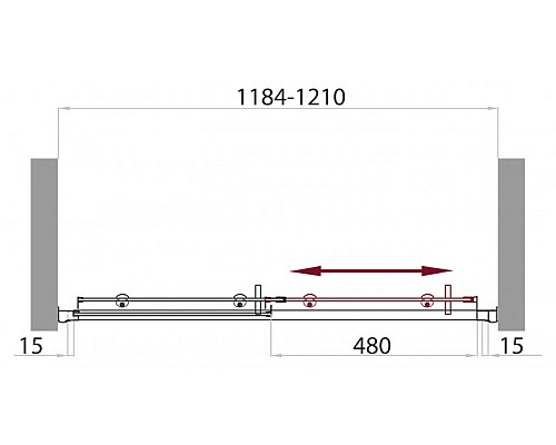 Дверь в проём BelBagno UNO-BF-1-130-C-Cr