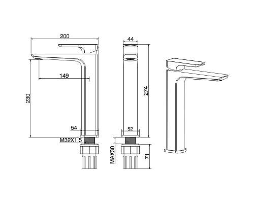 Смеситель для раковины Allen Brau Infinity 5.21002-00 Хром