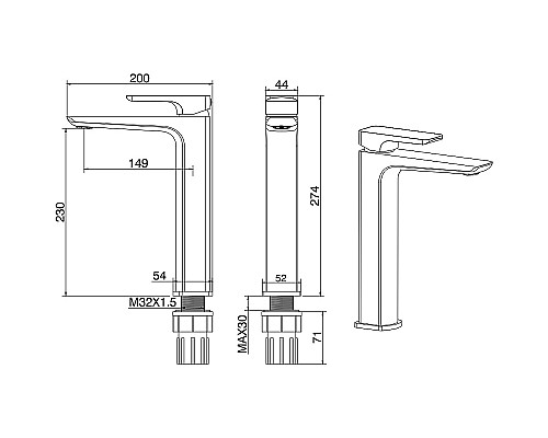 Смеситель для раковины Allen Brau Infinity 5.21002-00 Хром