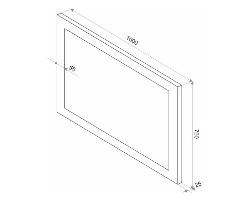 Зеркало Art&Max Soli AM-Sol-1000-700-DS-F-H с подсветкой с сенсорным выключателем