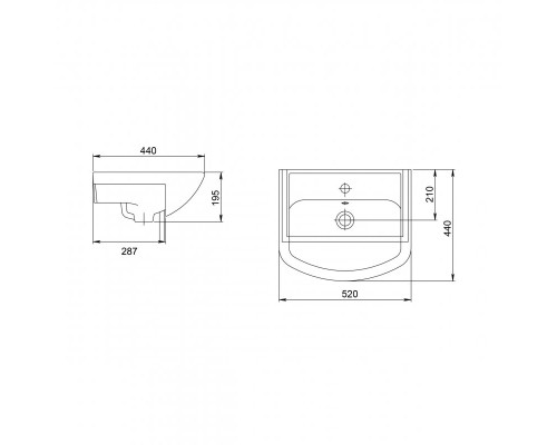 Комплект мебели для ванной Grossman Eco Line 50 105205 Белый