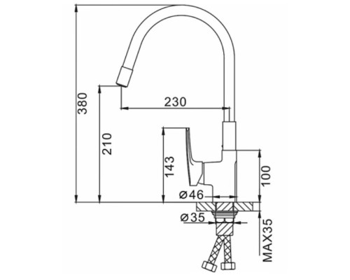 Смеситель для кухни Frap F4453-04 Черный матовый