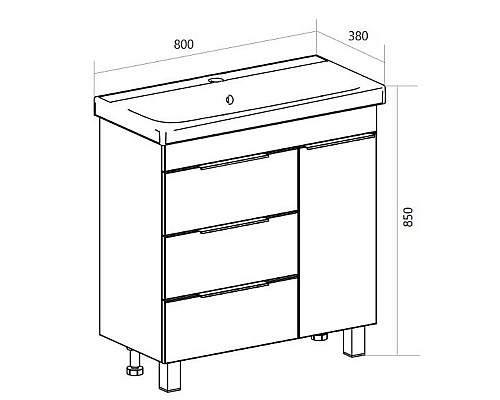 Тумба под раковину 1MarKa Gaula 80Н У92516 White