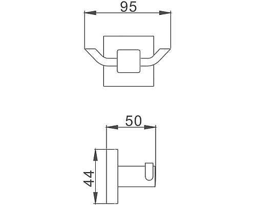 Двойной крючок Haiba HB8605-2 Хром