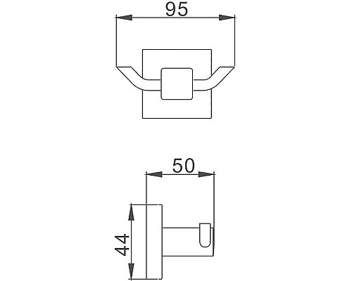 Двойной крючок Haiba HB8605-2 Хром