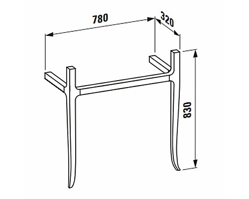 Консоль под раковину Laufen The New Classic 78 4.0607.2.085.629.1 Орех