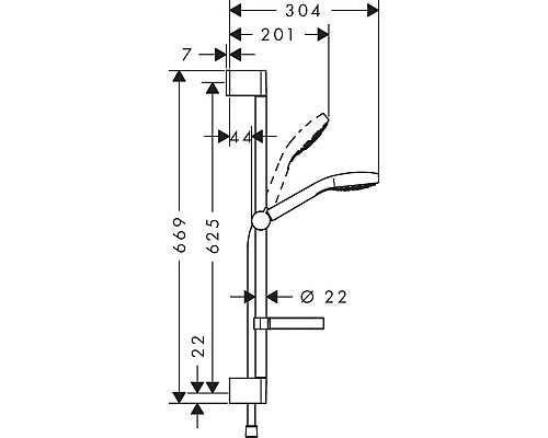 Душевой набор для душа Hansgrohe Croma Select S 26566400