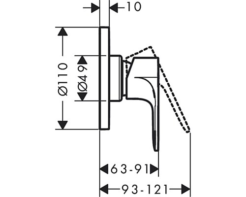 Смеситель для душа Hansgrohe Rebris E 72658000 Хром