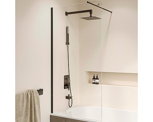Шторка на ванну RGW Screens SC-051B 70х150 351105107-14 профиль Черный стекло прозрачное