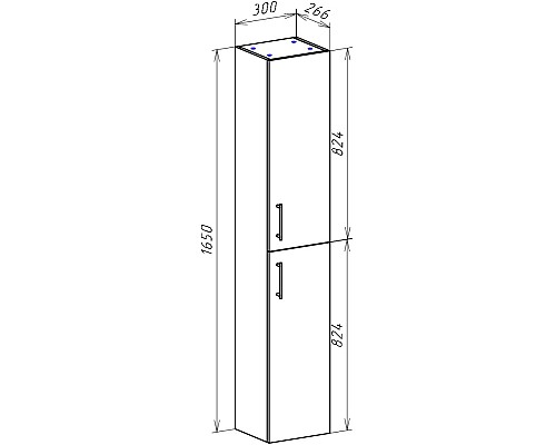 Шкаф пенал Bellezza Рона 30 4624102180512 подвесной Натуральный дуб Серебро
