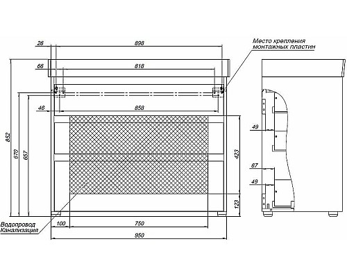 Тумба под раковину Aquanet Nova Lite 100 302479 Дуб рошелье