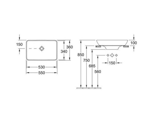 Раковина Villeroy & Boch Venticello 4113 55R1