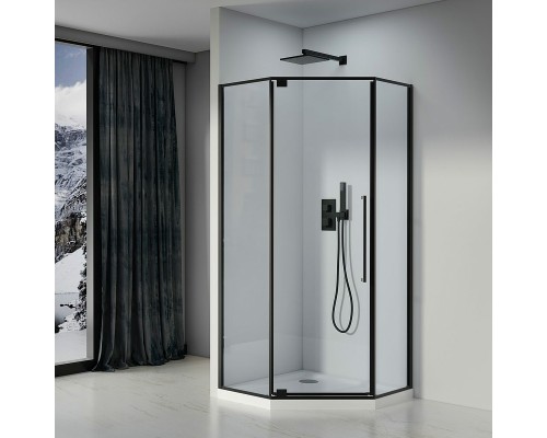 Душевой уголок Black&White Stellar Wind S815 BC 90x90 Черный матовый