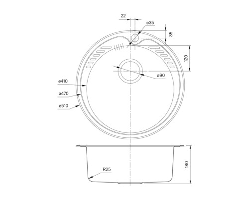 Мойка кухонная из нержавеющей стали IDDIS Suno SUN51S0i77