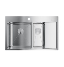 Кухонная мойка Omoikiri Akisame 78-2-IN-L 4973062 нержавеющая сталь 